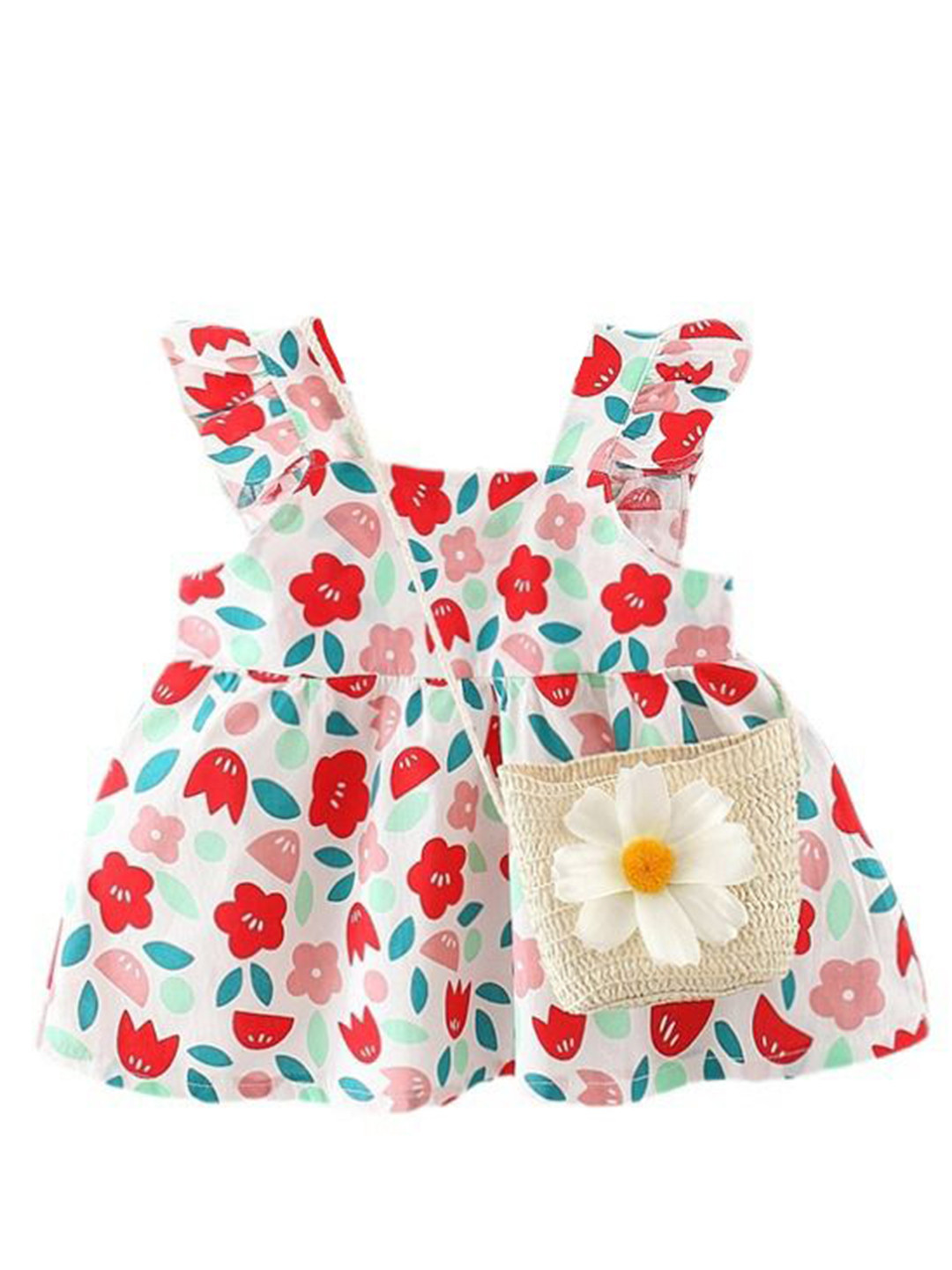 

StyleCast x Revolte Girls Floral Print Square Neck Sleeveless Fit & Flare Dress, Red