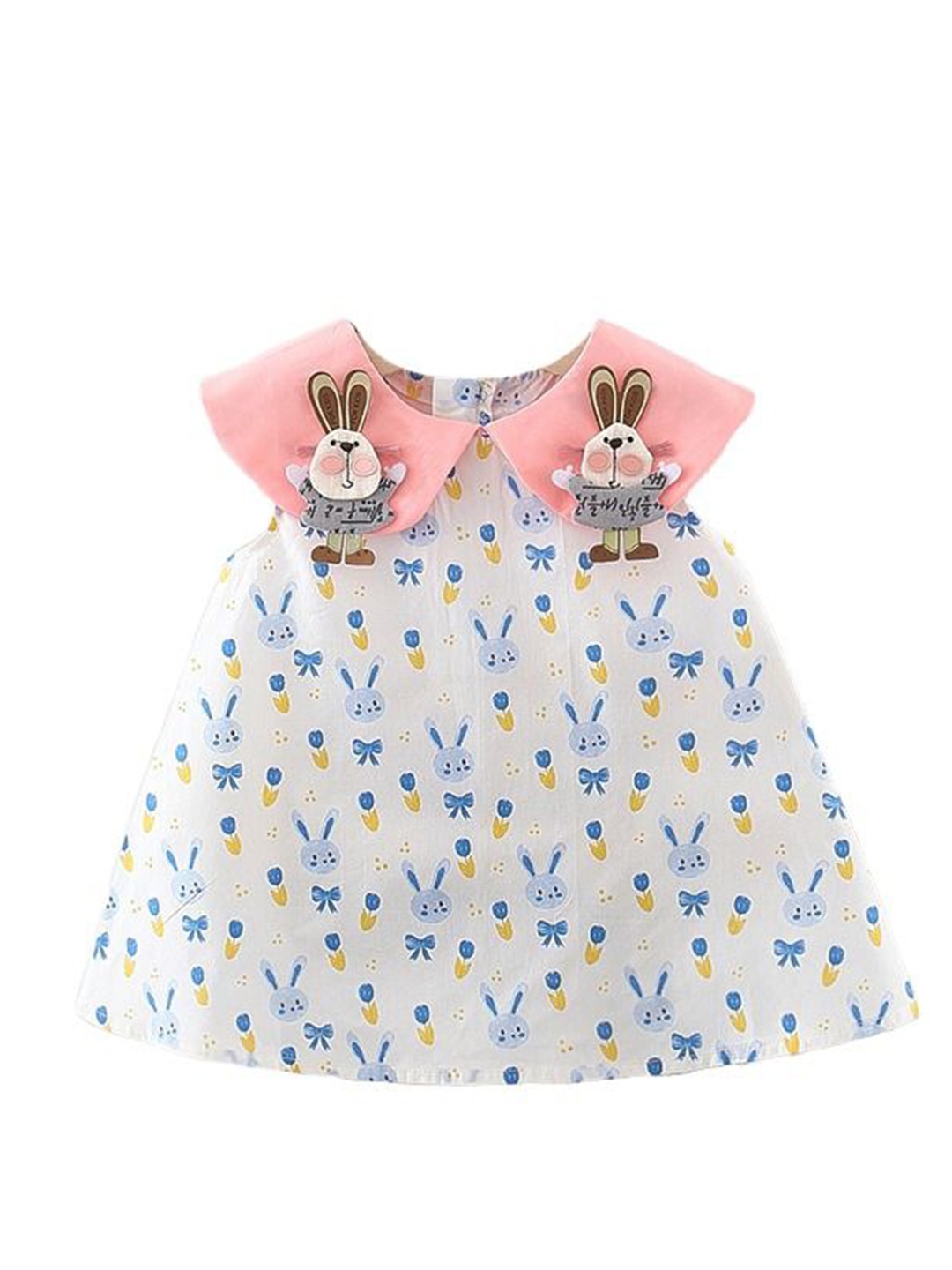 

StyleCast x Revolte Girls Printed Peter Pan Collar A-Line Dress, Blue