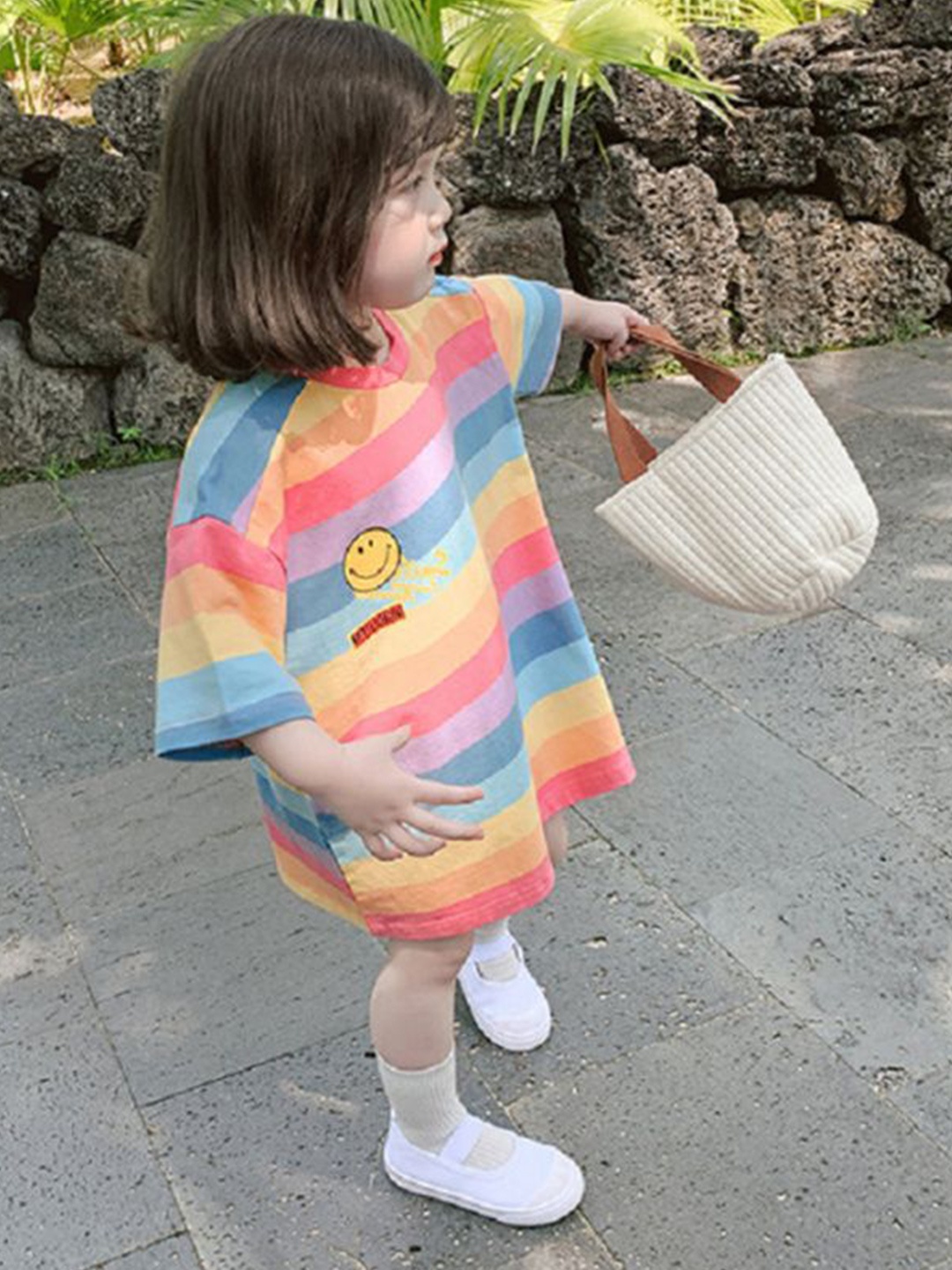 

StyleCast x Revolte Girls Striped T-shirt Dress, Blue