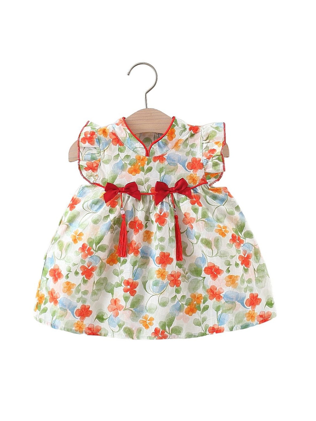 

StyleCast x Revolte Girls Floral Printed Georgette Fit & Flare Dress, Green