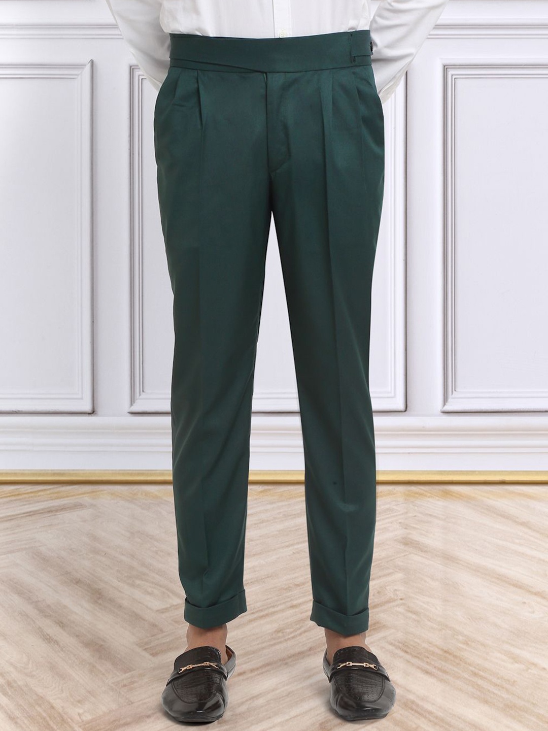 

KLOTTHE Men Italian Gurkha Pants, Green