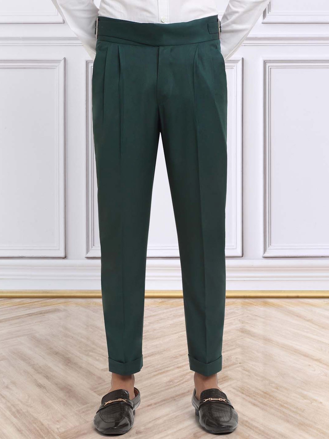 

KLOTTHE Men Italian Gurkha Pants, Green