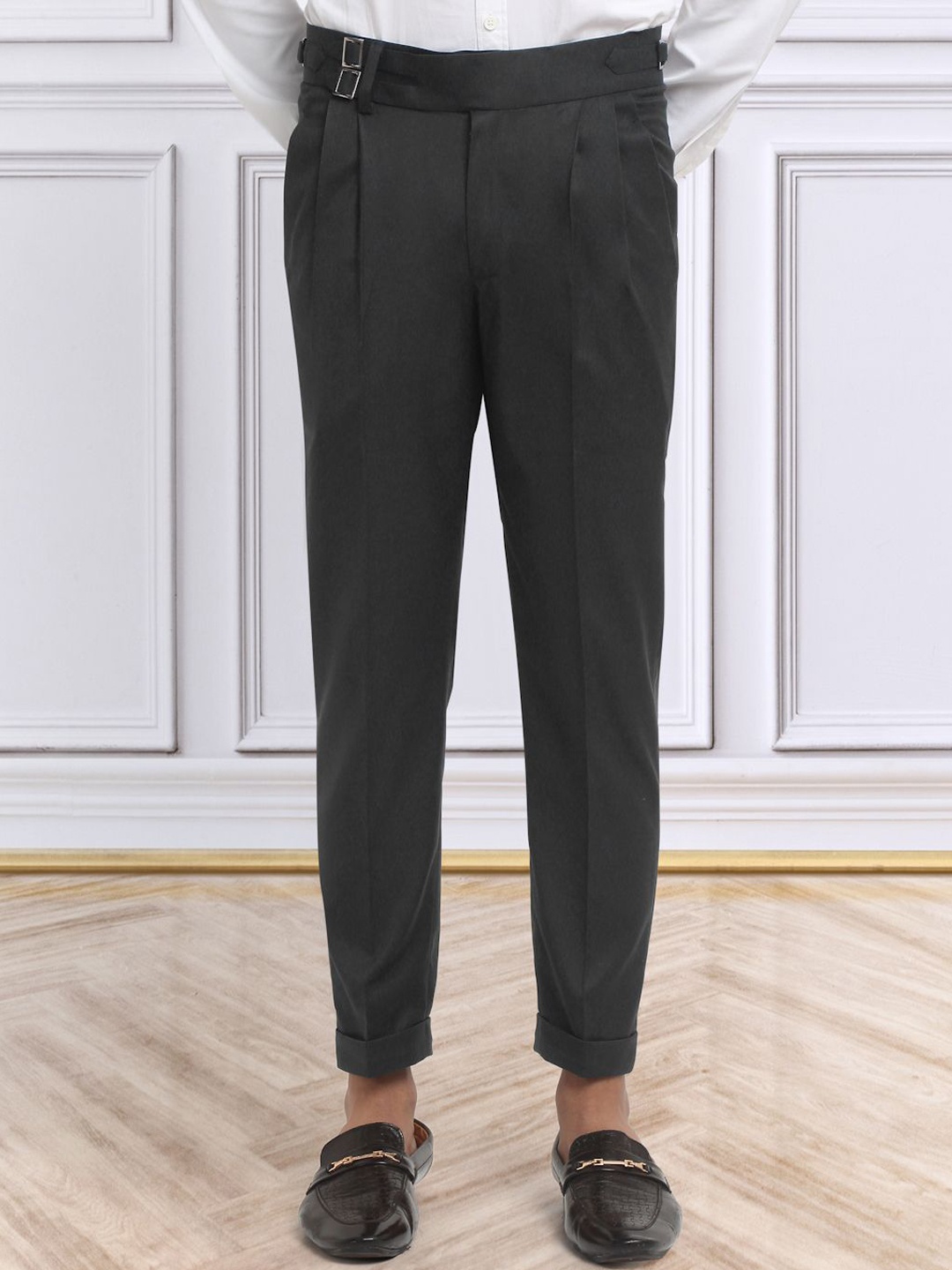 

KLOTTHE Men Italian Gurkha Pants, Black