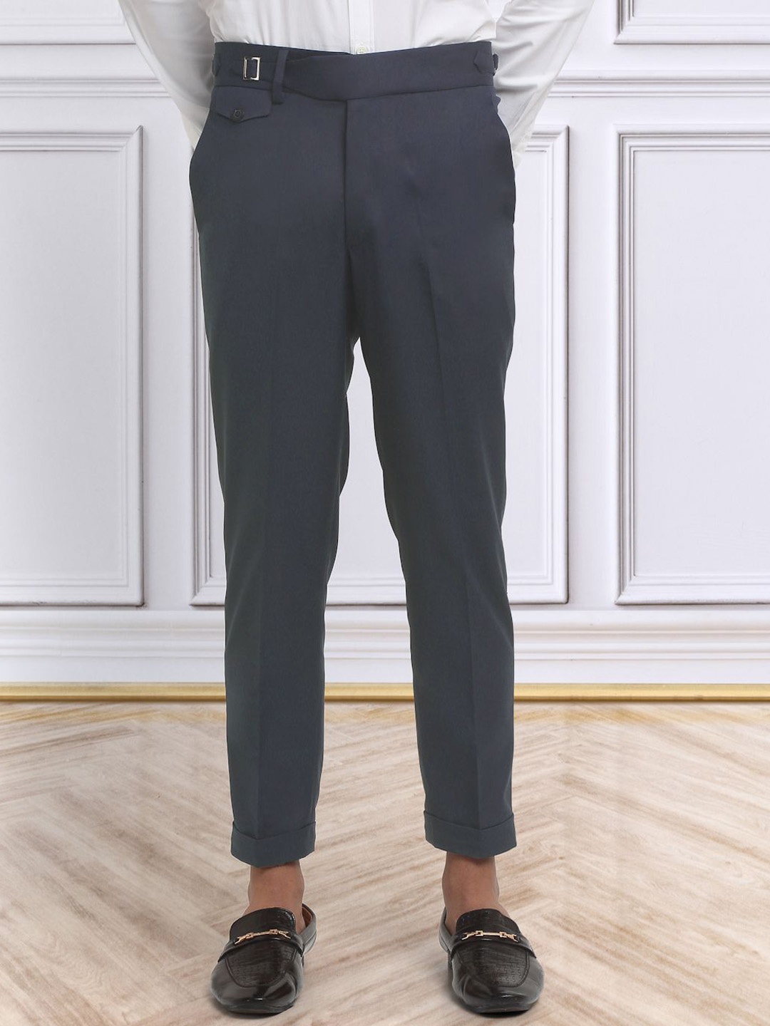 

KLOTTHE Men Italian Gurkha Pants, Blue