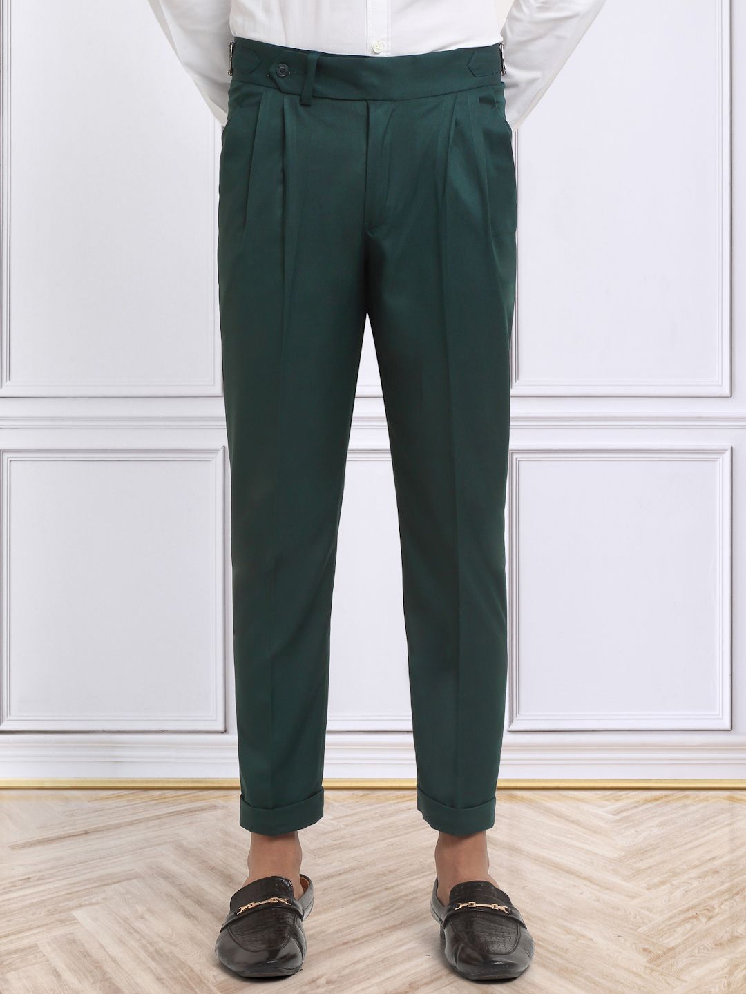 

KLOTTHE Men Italian Gurkha Pants, Green