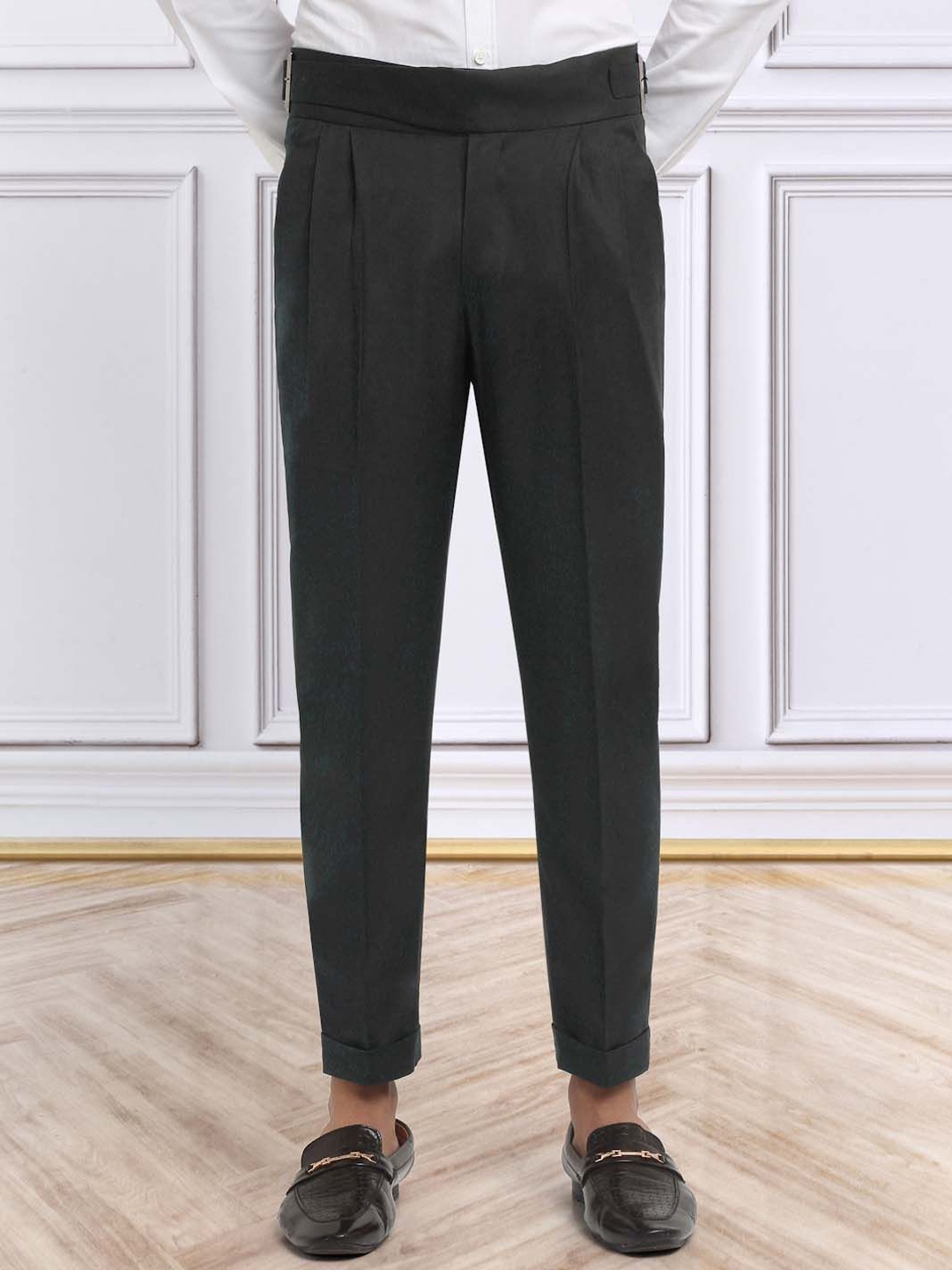 

KLOTTHE Men Italian Gurkha Pants, Black