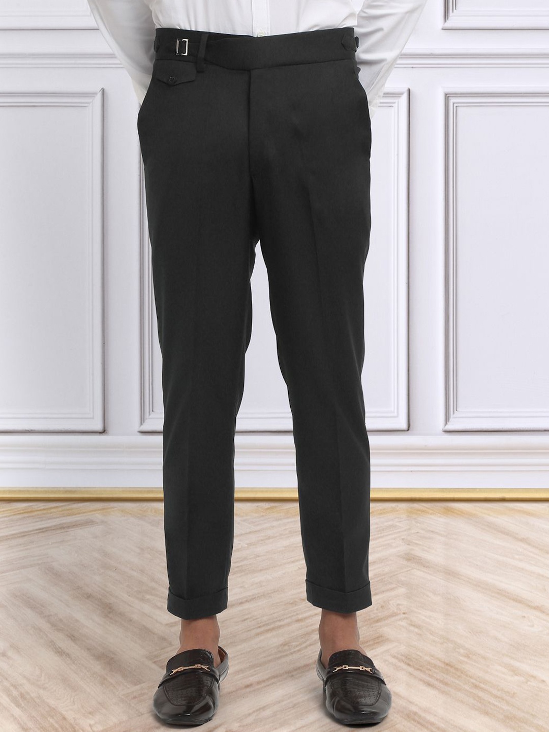 

KLOTTHE Men Italian Gurkha Pants, Black