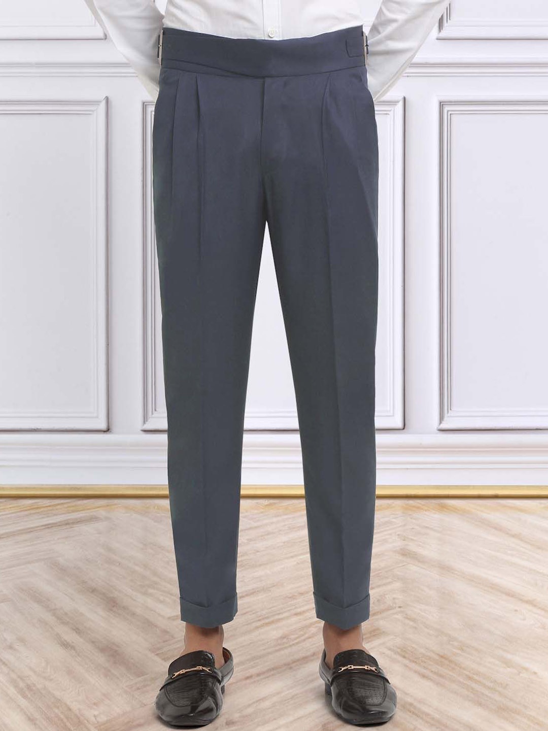 

KLOTTHE Men Italian Gurkha Pants, Blue