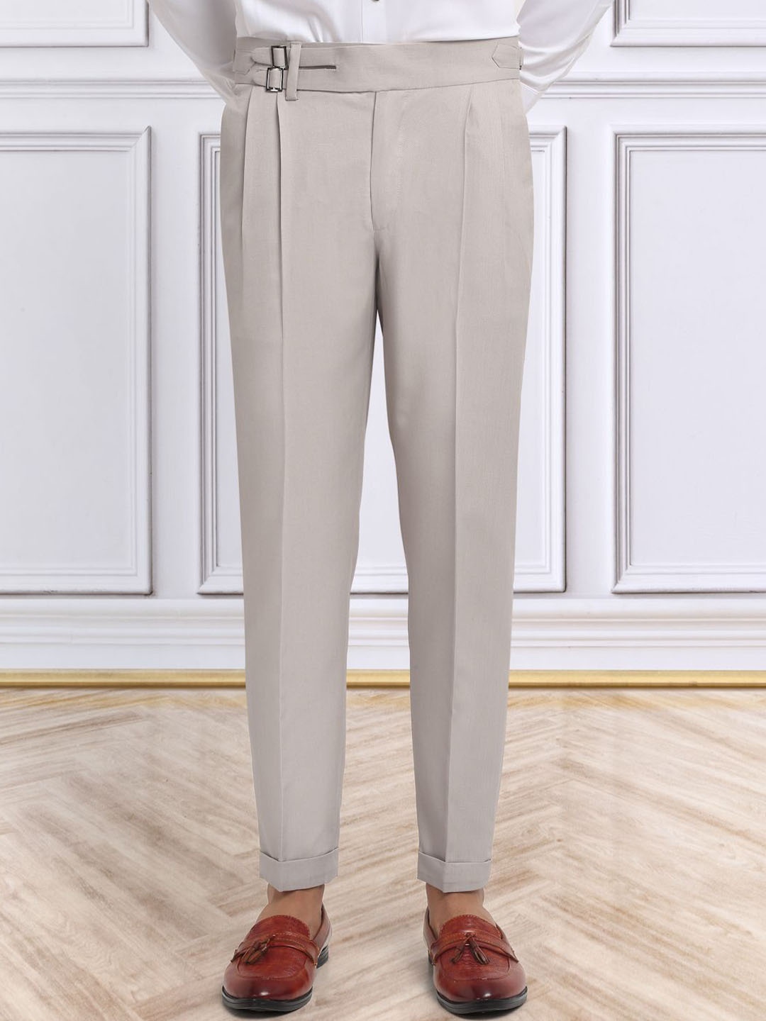 

KLOTTHE Men Italian Gurkha Pants, Beige