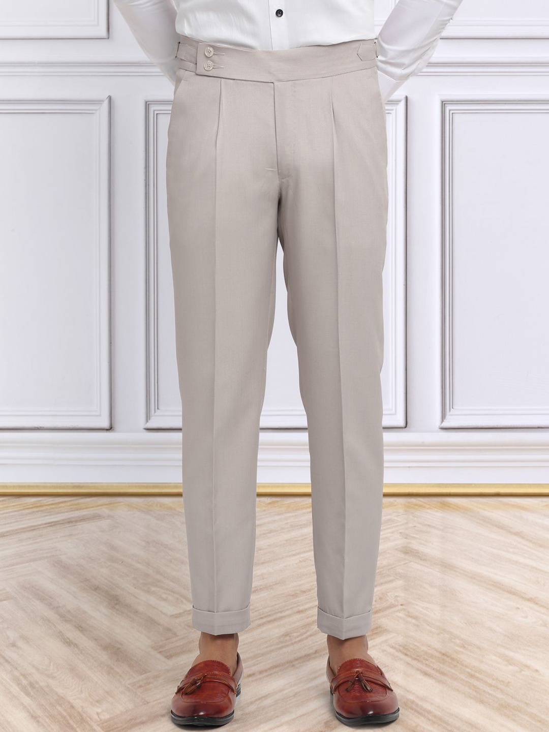 

KLOTTHE Men Italian Gurkha Pants, Beige