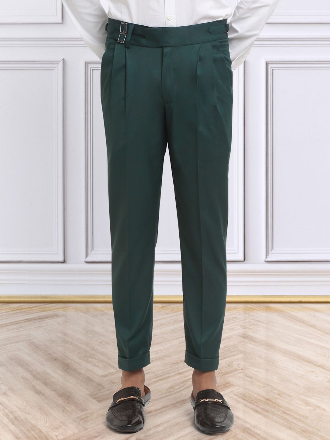 

KLOTTHE Men Italian Gurkha Pants, Green