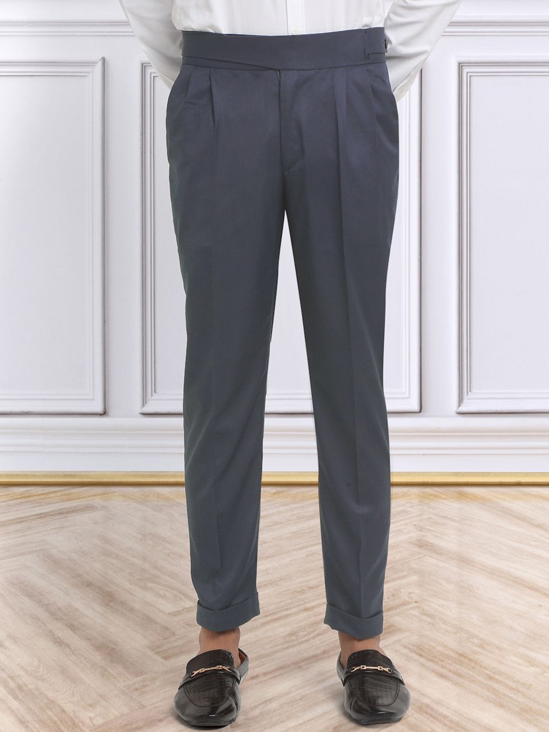 

KLOTTHE Men Italian Gurkha Pants, Grey
