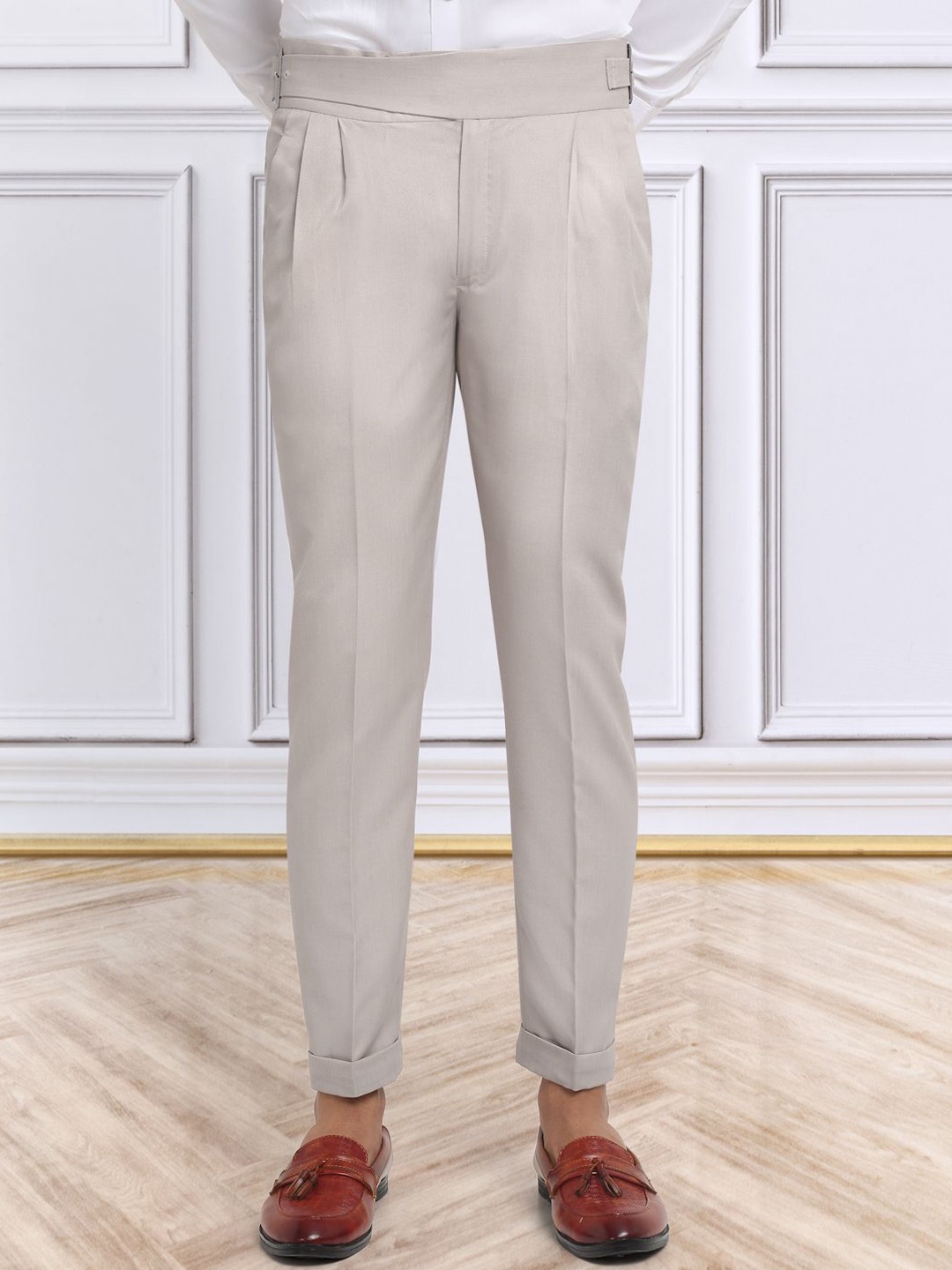 

KLOTTHE Men Italian Gurkha Pants, Beige