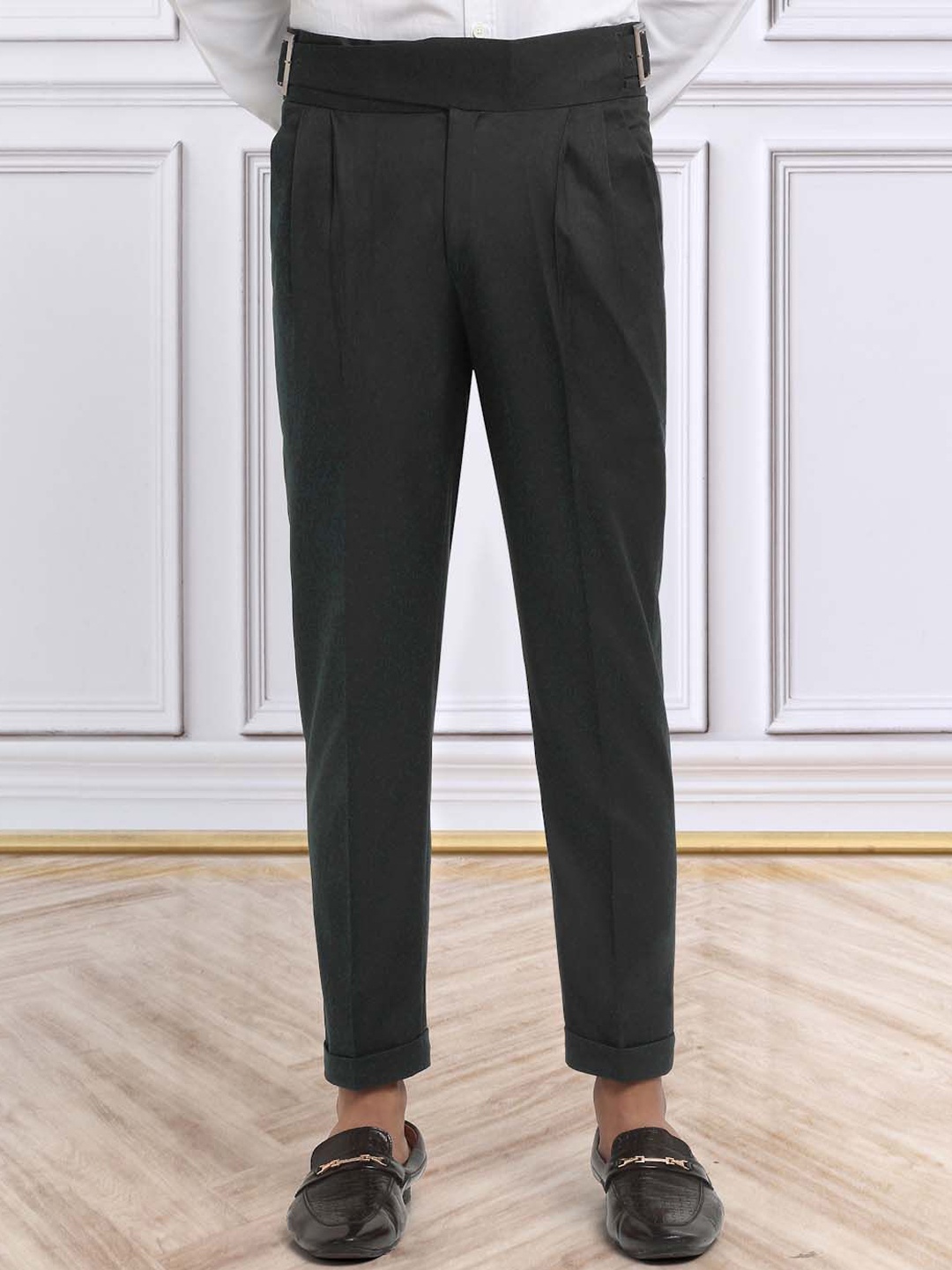 

KLOTTHE Men Italian Gurkha Pants, Black