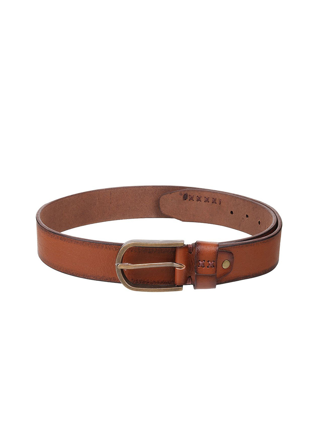 

Mochi Women Solid Leather Belt, Tan