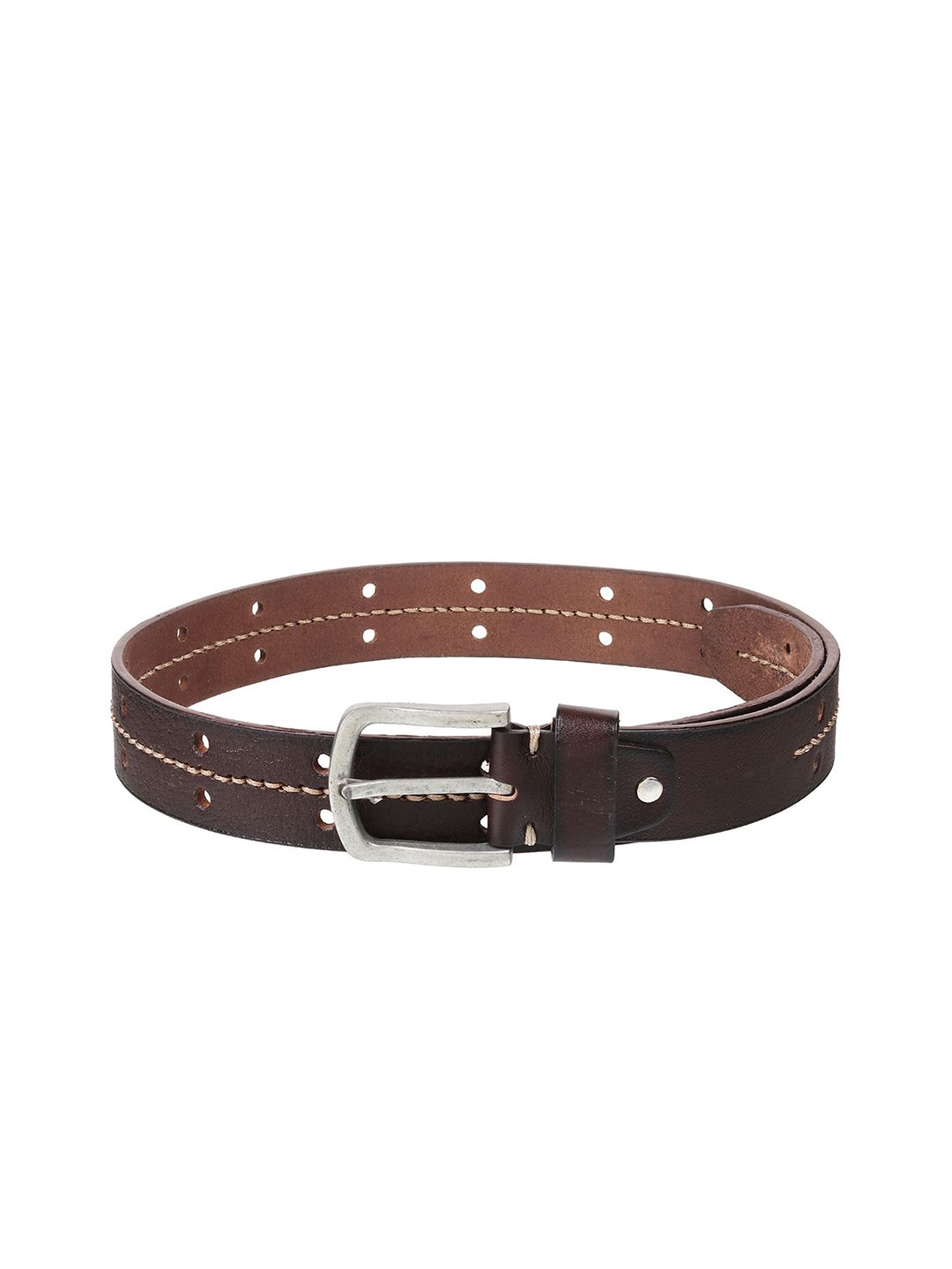 

Mochi Women Textured Leather Belt, Brown