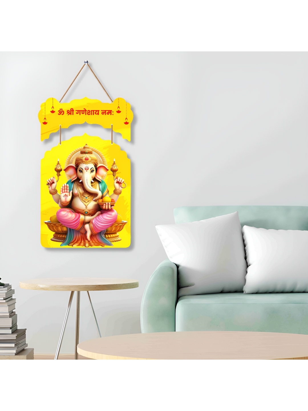 

SAF Yellow & Pink God Ganesha Printed Wooden Wall Hangings