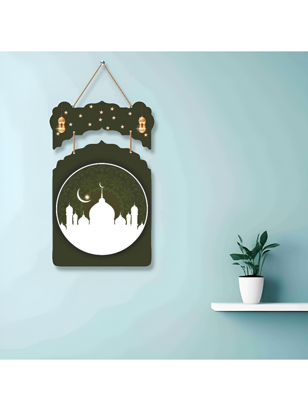

SAF Black & White Muslim Islamic Printed Wooden Wall Hangings