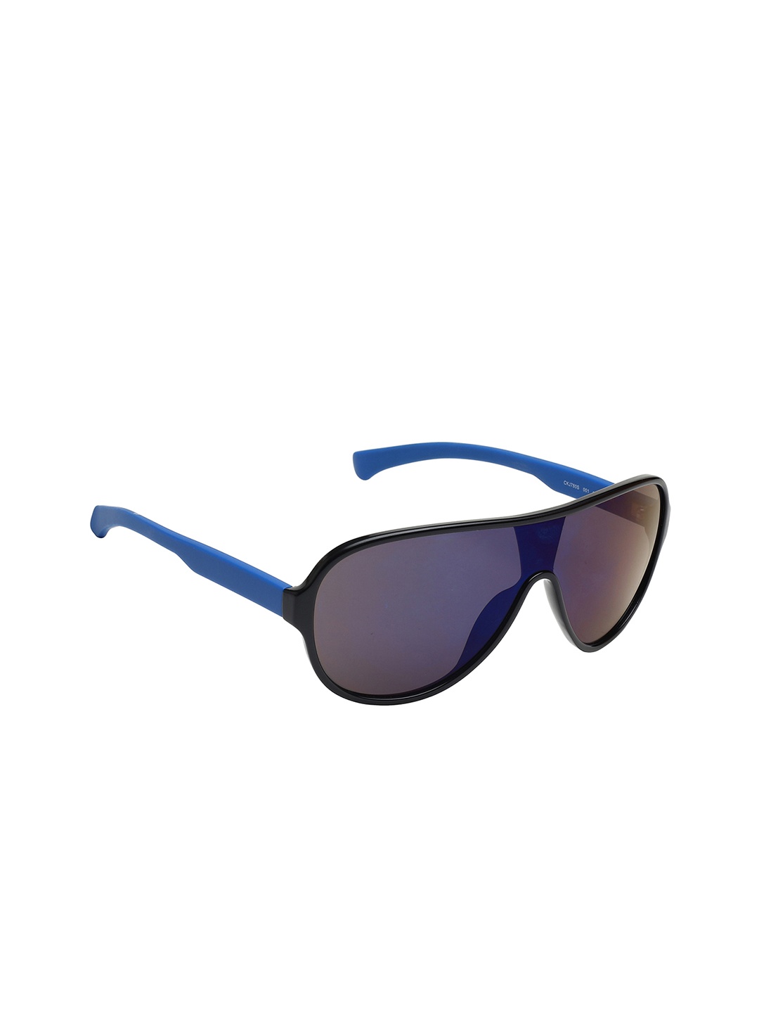 

Calvin Klein Jeans Men Shield Sunglasses with UV Protected Lens CKJ 780 001 63 S, Blue