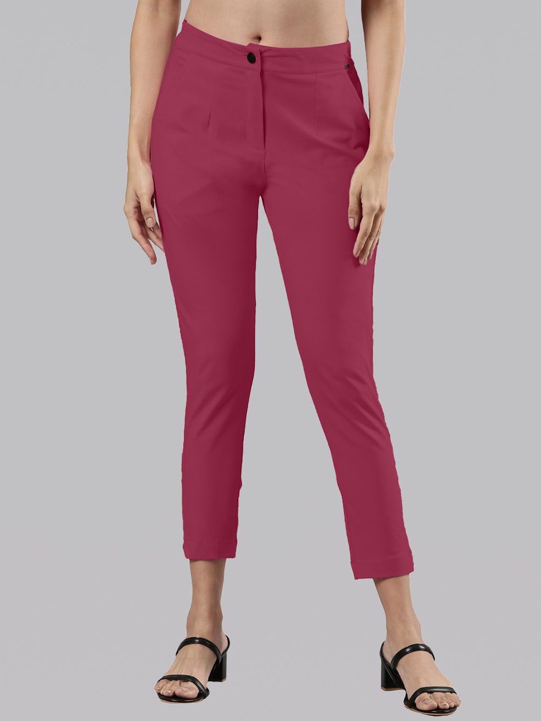 

Femmora Women Comfort Regular fit Trousers, Pink