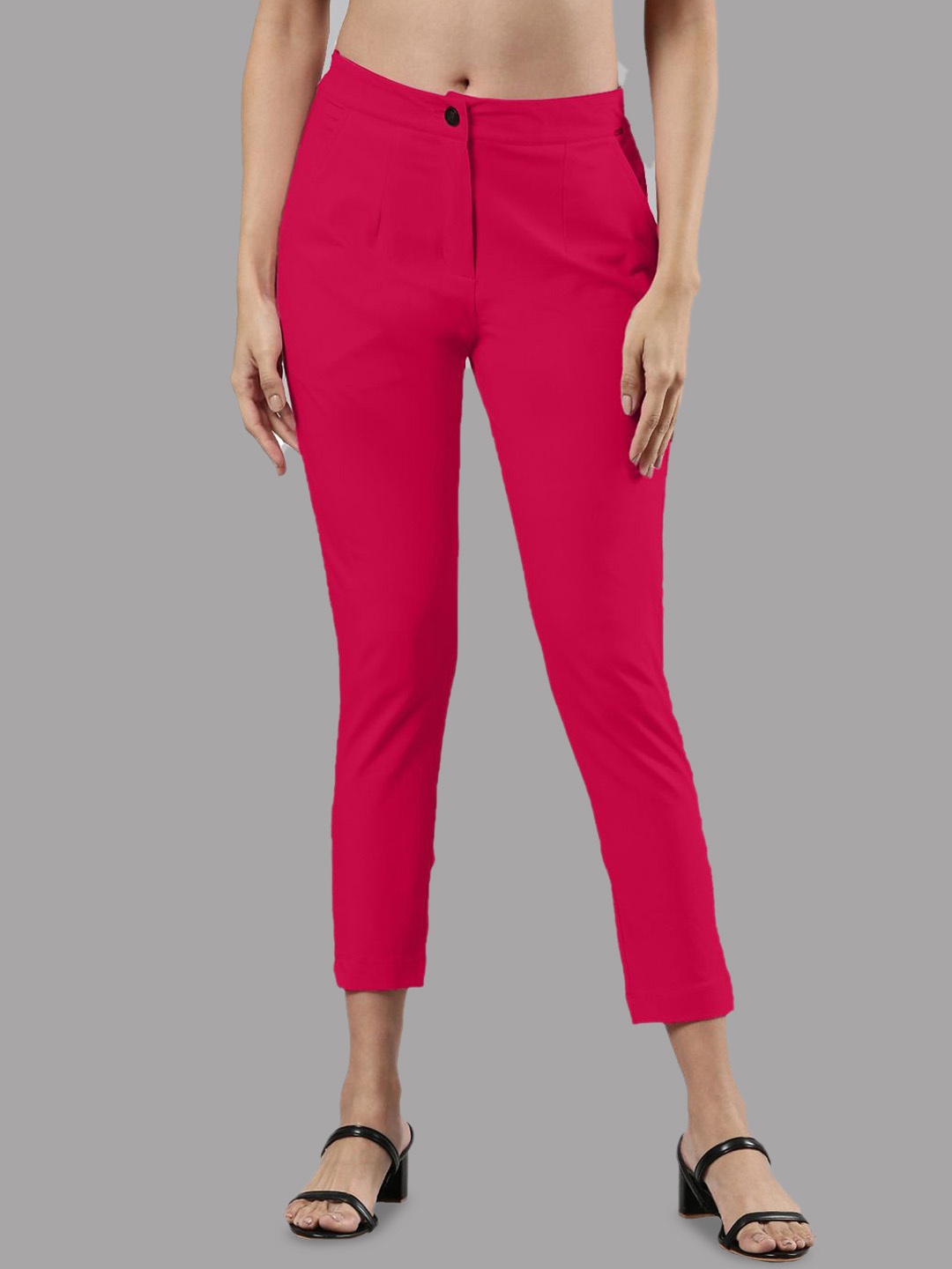 Femmora Women Comfort Regular fit Trousers, Fuchsia