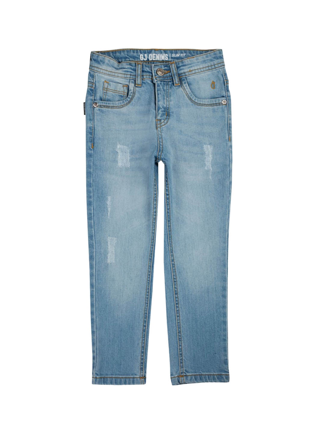 

Gini and Jony Boys Slim Fit Mildly Distressed Light Fade Jeans, Blue