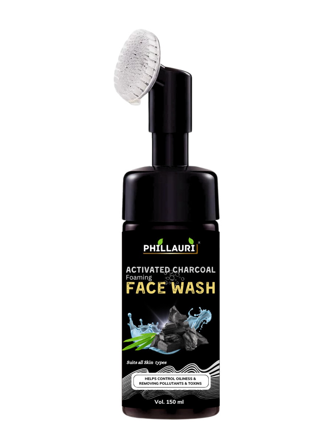 

Phillauri Activated Charcoal Foaming Face Wash with Neem - 150 ml, Black