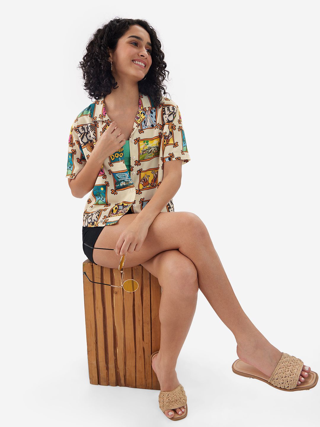 

The Souled Store Women Graphic Opaque Checked Casual Shirt, Multi