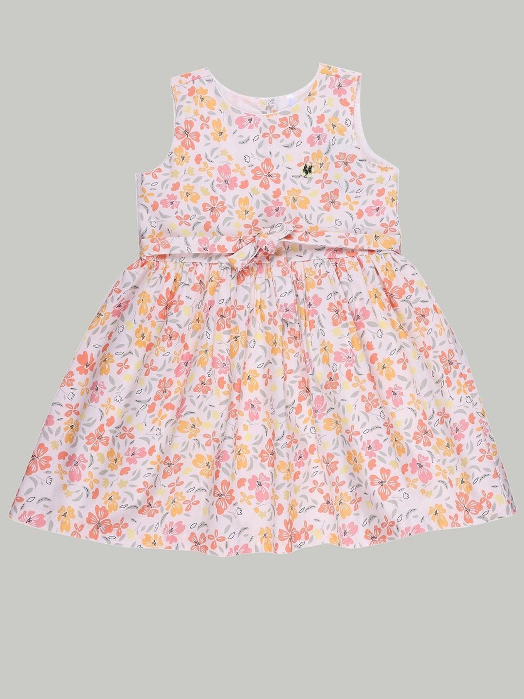 

SPYBY Girl Floral Print Fit & Flare Dress, Beige