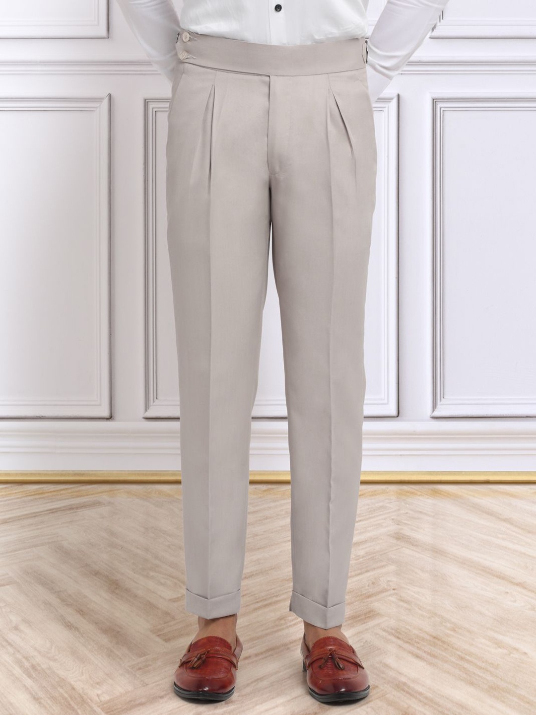 

KLOTTHE Men Italian Gurkha Pants, Beige