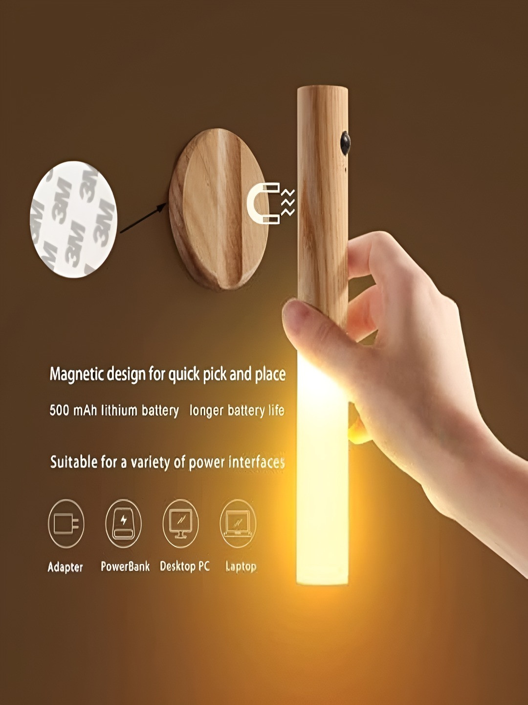 

XERGY White Magnetic Wall Motion Sensor Smart Light