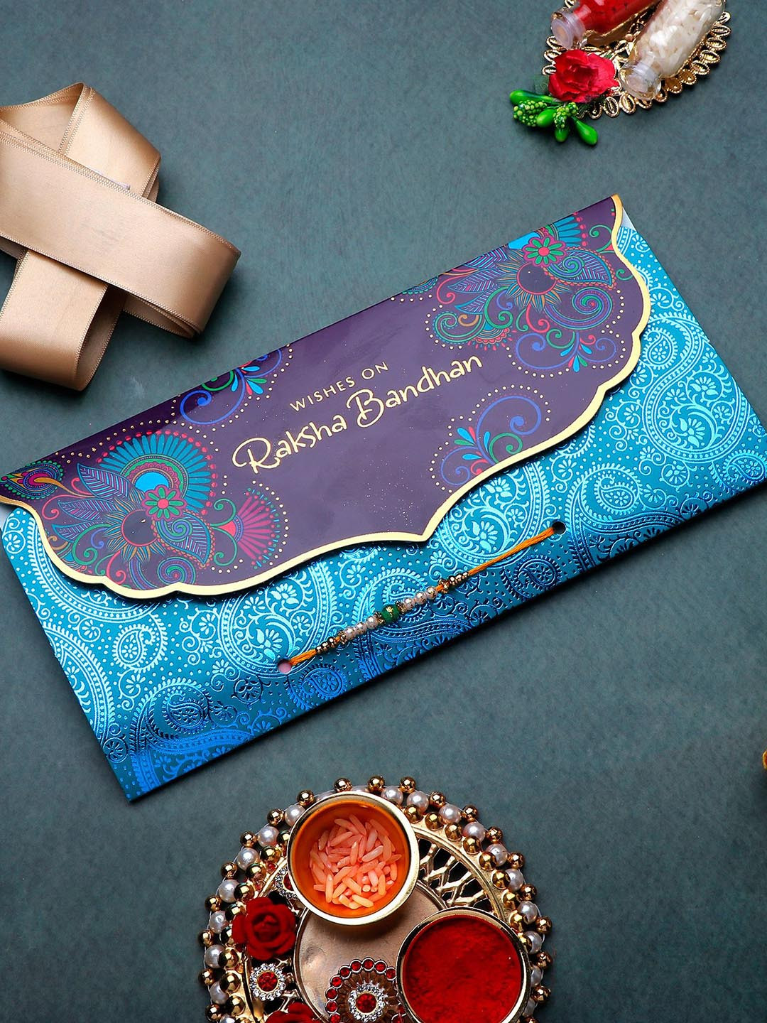 

Archies Beaded Rakhi With Greeting Card, Yellow