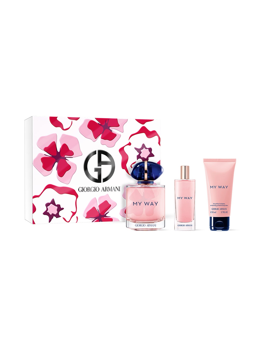 

Giorgio Armani Women My Way Fragrance Heart Gift Set- EDP 90ml+ EDP 15ml+ Body Lotion 50ml, Pink