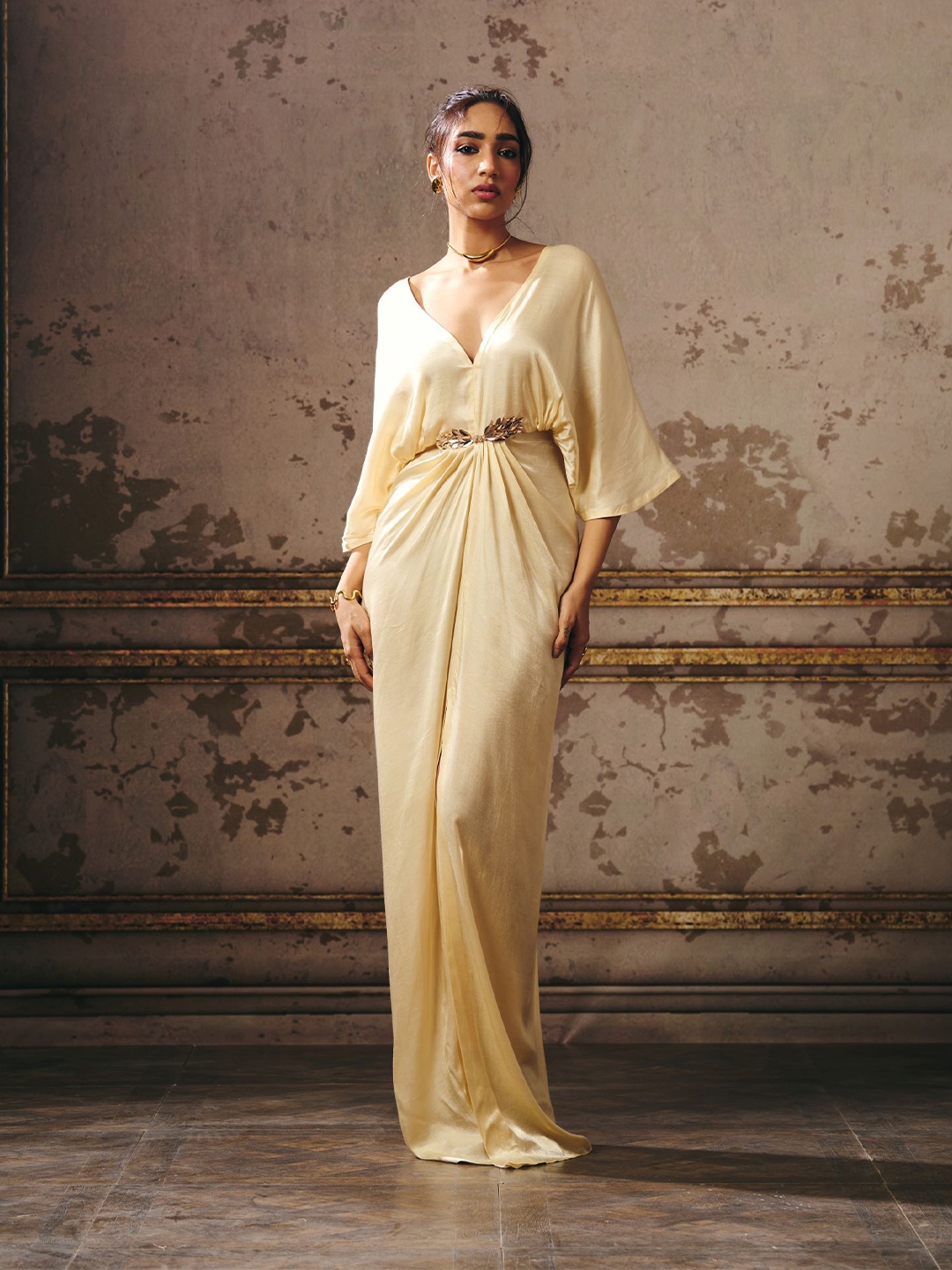 

Masumi Mewawalla Satin Maxi Dress, Beige