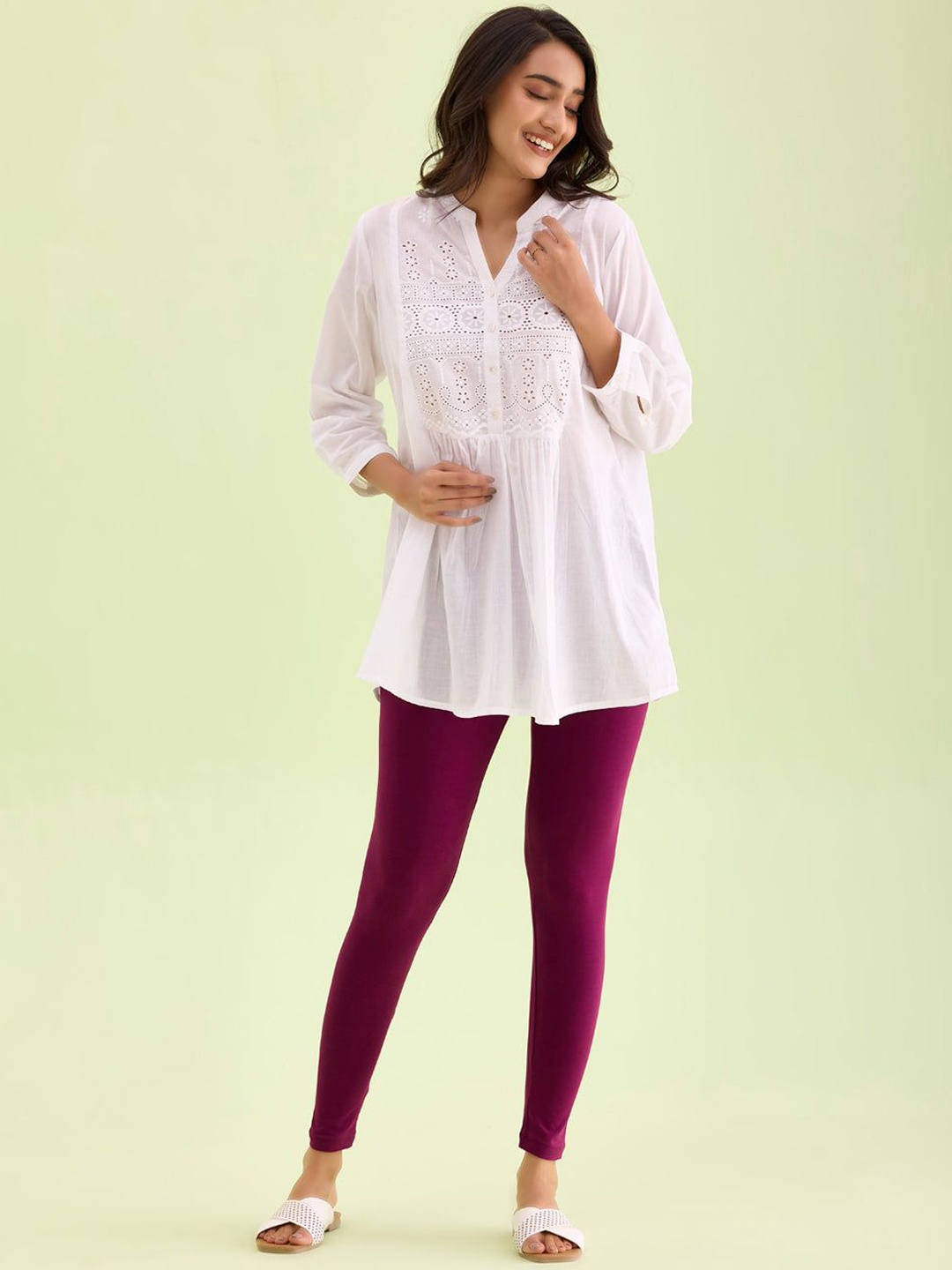 

Go Colors Ankle Length Leggings, Purple