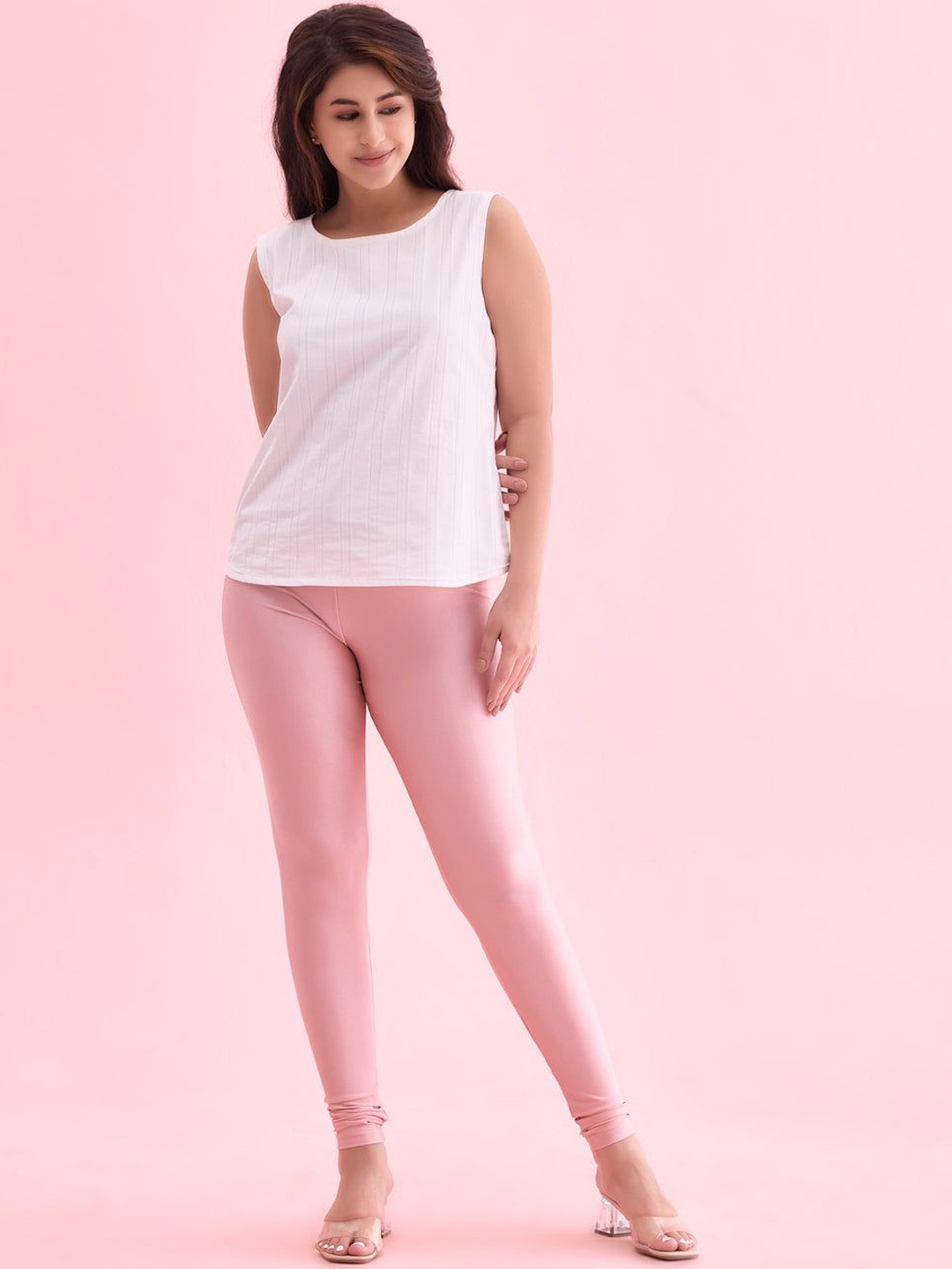 

Go Colors Ankle Length Leggings, Pink