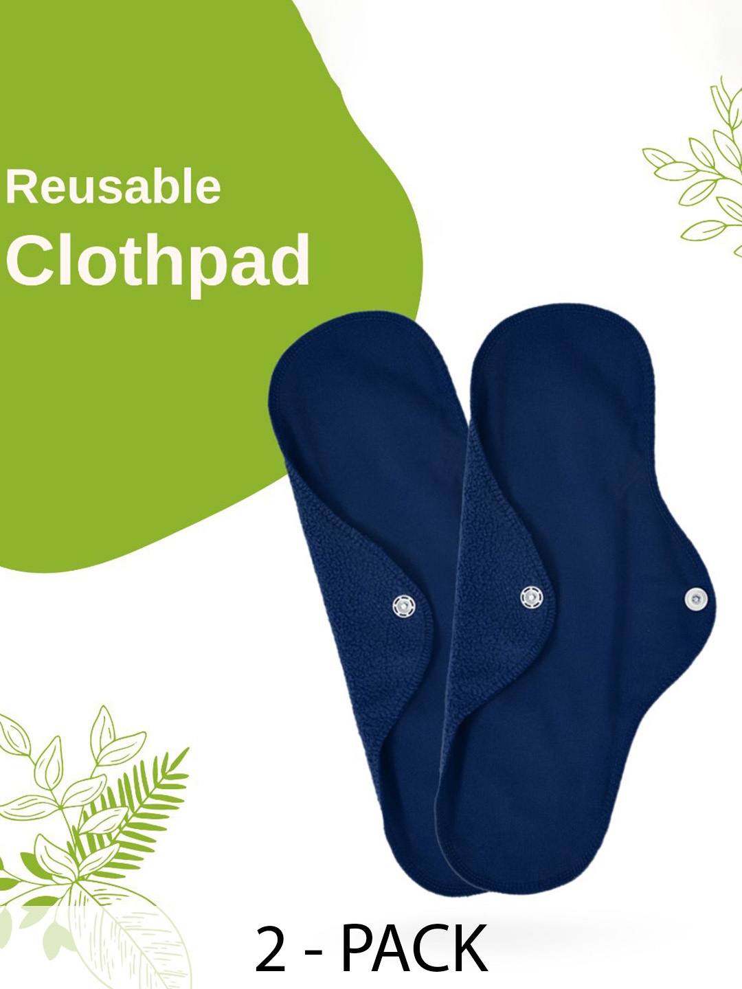 

CareDone Set Of 2 Reusable Leakproof Sanitary Napkins, Navy blue