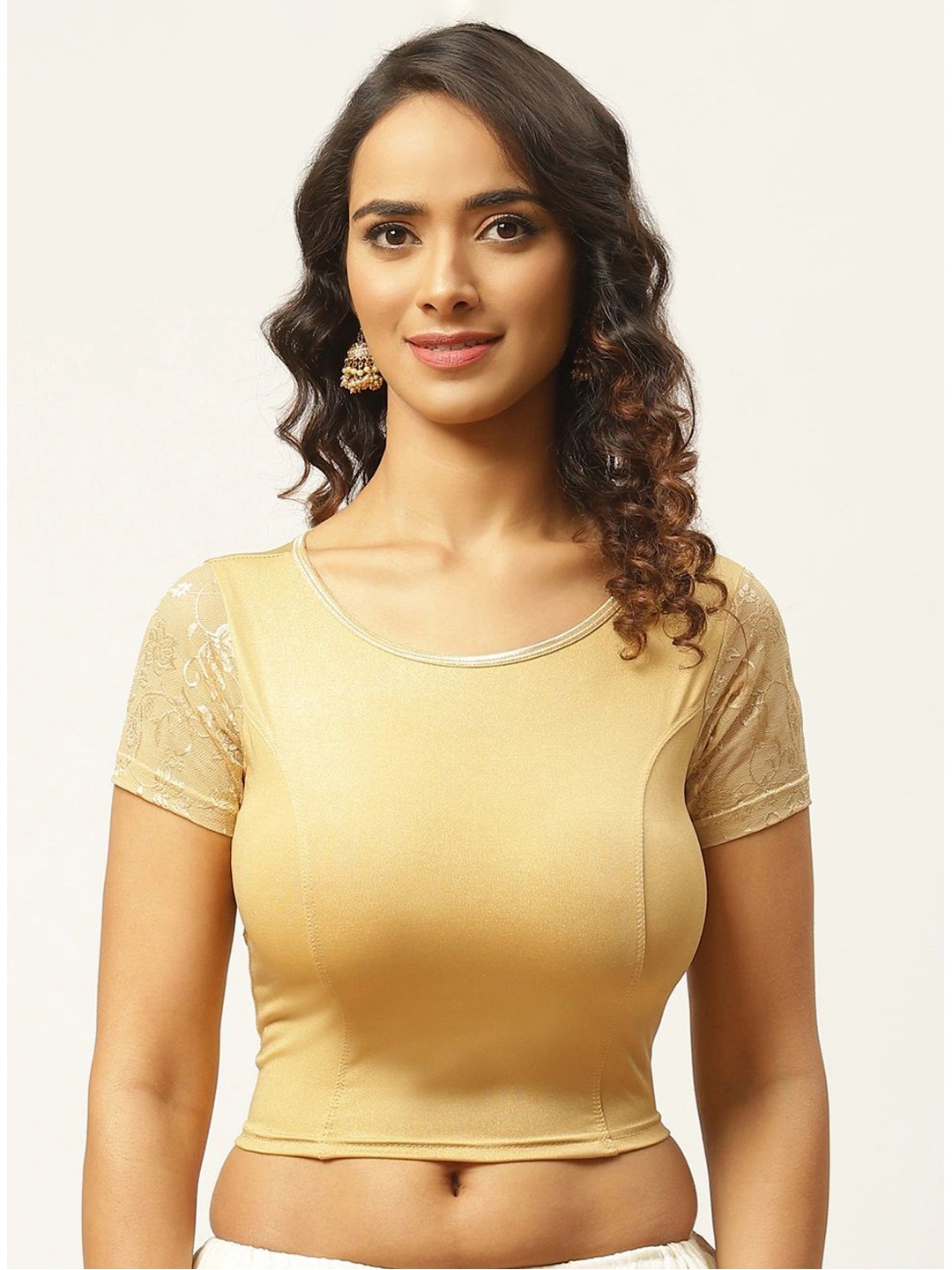 

VASTRANAND Cotton Stretchable Saree Blouse, Beige