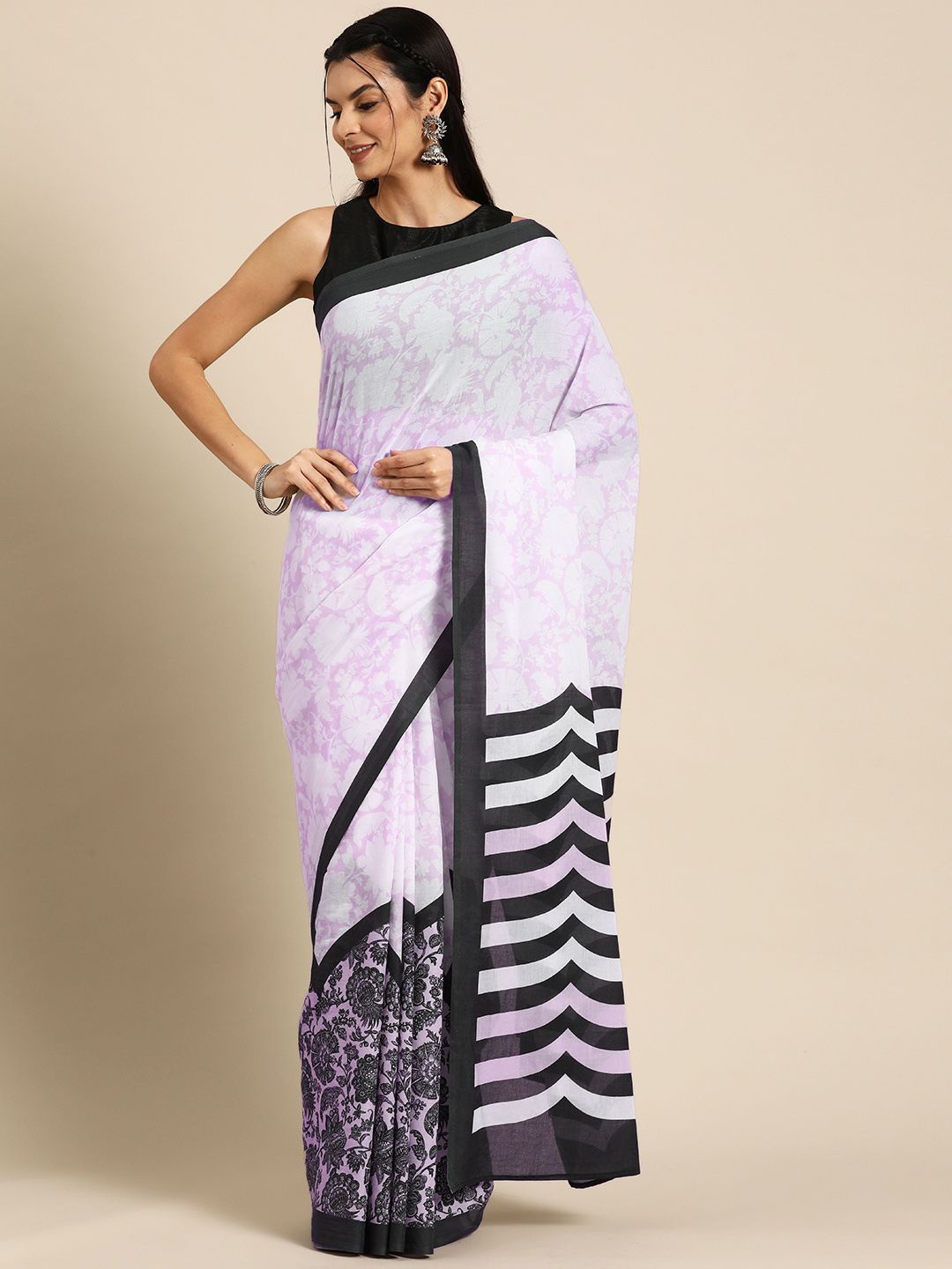 

BUTA BUTI Ethnic Motif Pure Cotton Saree, Pink