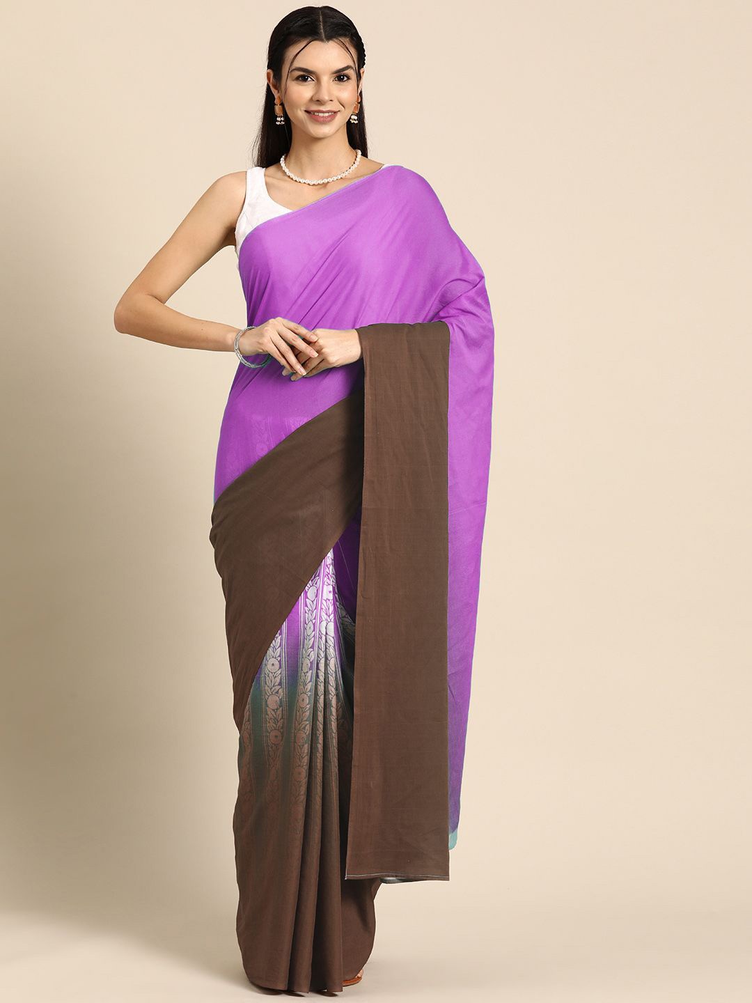 

BUTA BUTI Ombre Printed Pure Cotton Saree, Pink