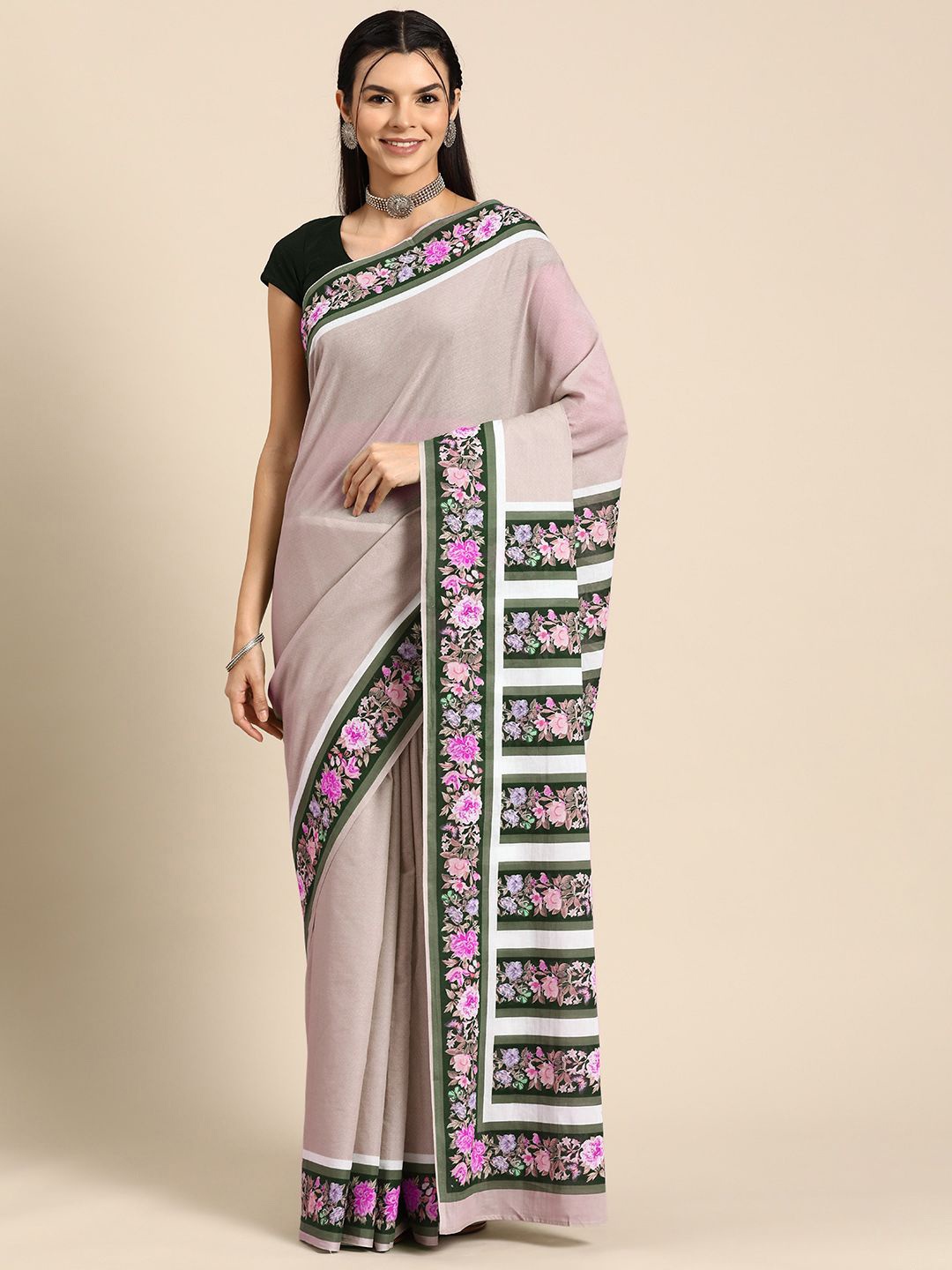 

BUTA BUTI Ethnic Motif Pure Cotton Saree, Pink