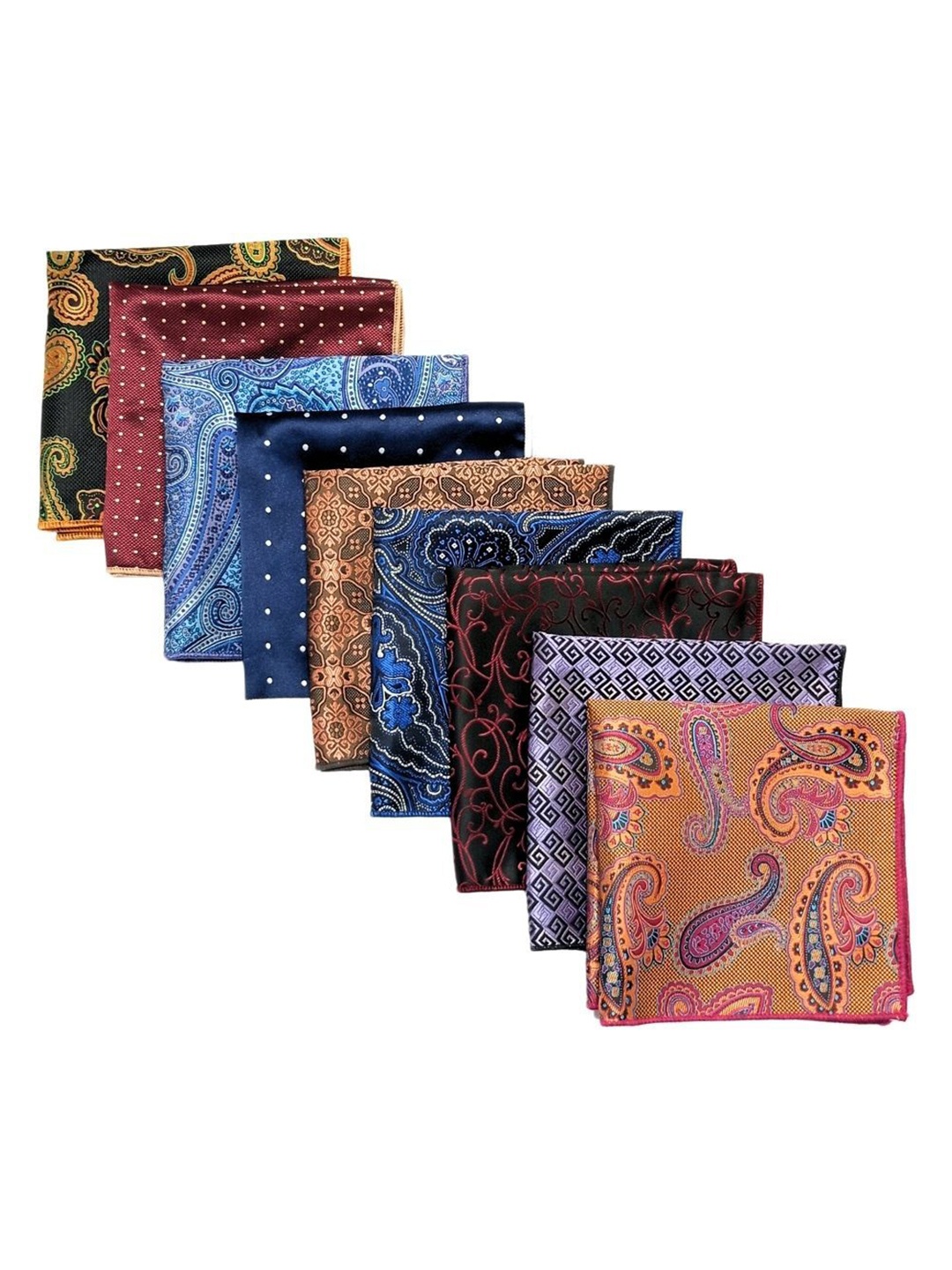 

The Tie Hub Pack Of 9 Printed Pocket Squares, Blue