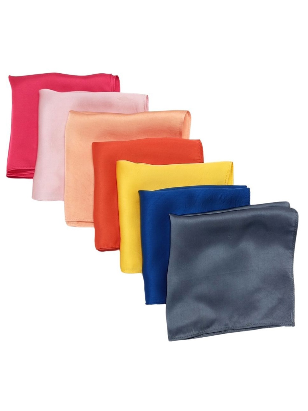 

The Tie Hub Set Of 7 Durable Pocket Squares, Yellow