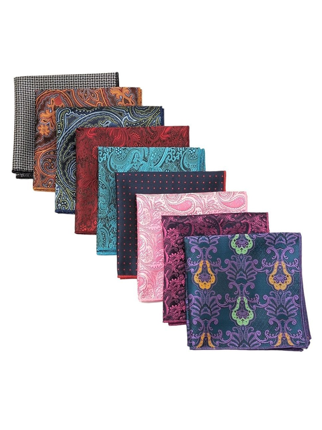 

The Tie Hub Pack Of 9 Printed Pocket Squares, Blue