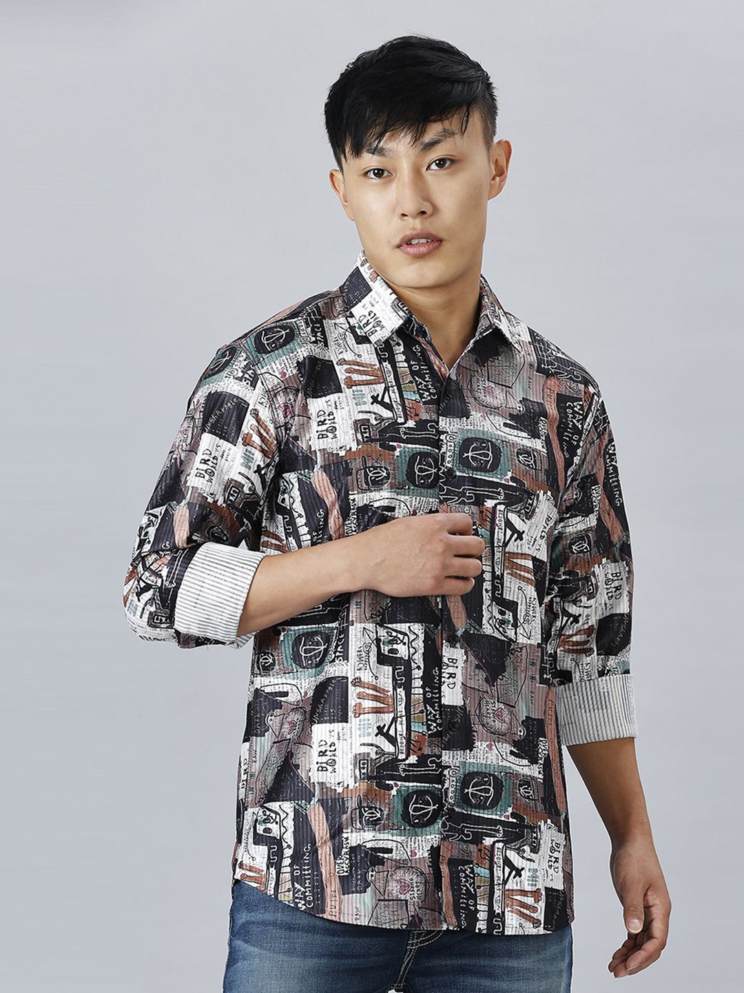 

TRYBUY.IN Men Standard Opaque Printed Casual Shirt, Multi