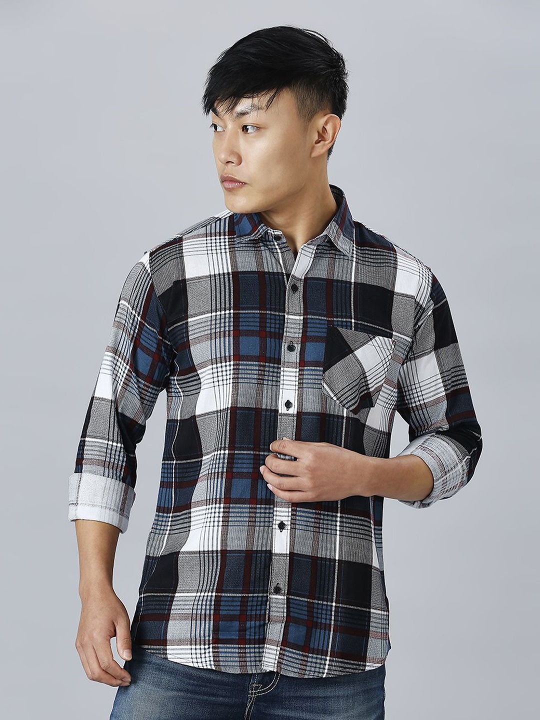 

TRYBUY.IN Men Standard Tartan Checks Opaque Checked Casual Shirt, Off white