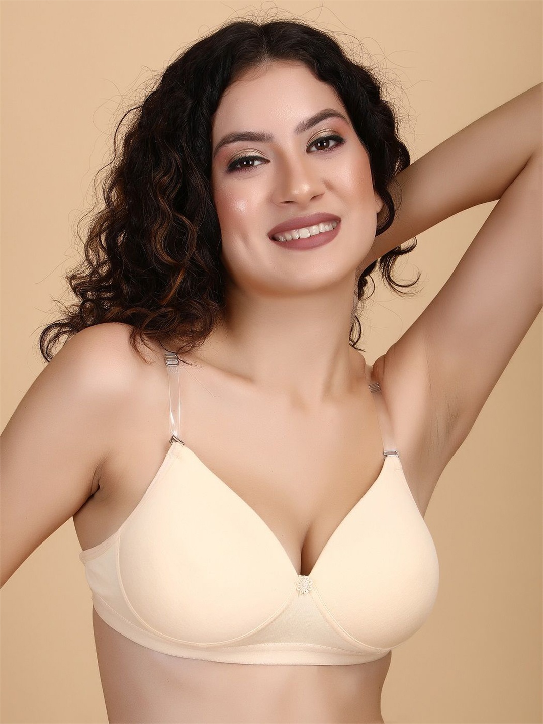 

Klassik Medium Coverage Lightly Padded Push-Up Bra, Beige