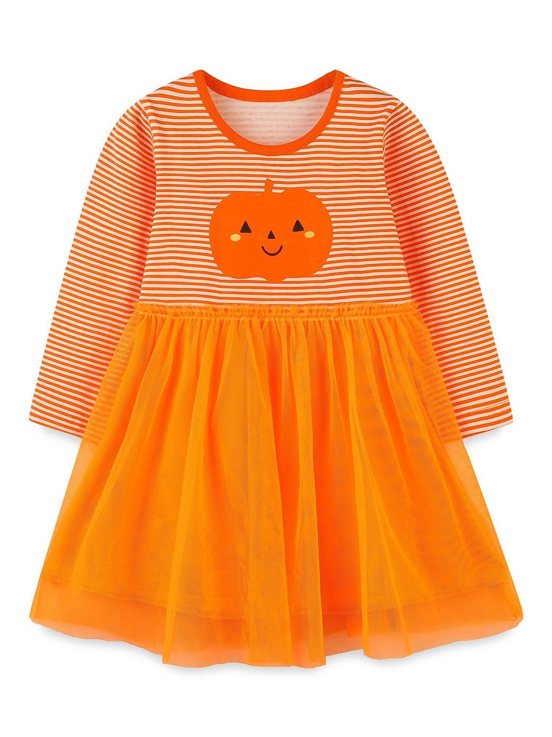 

StyleCast Girls Striped Printed Fit & Flare Dress, Orange