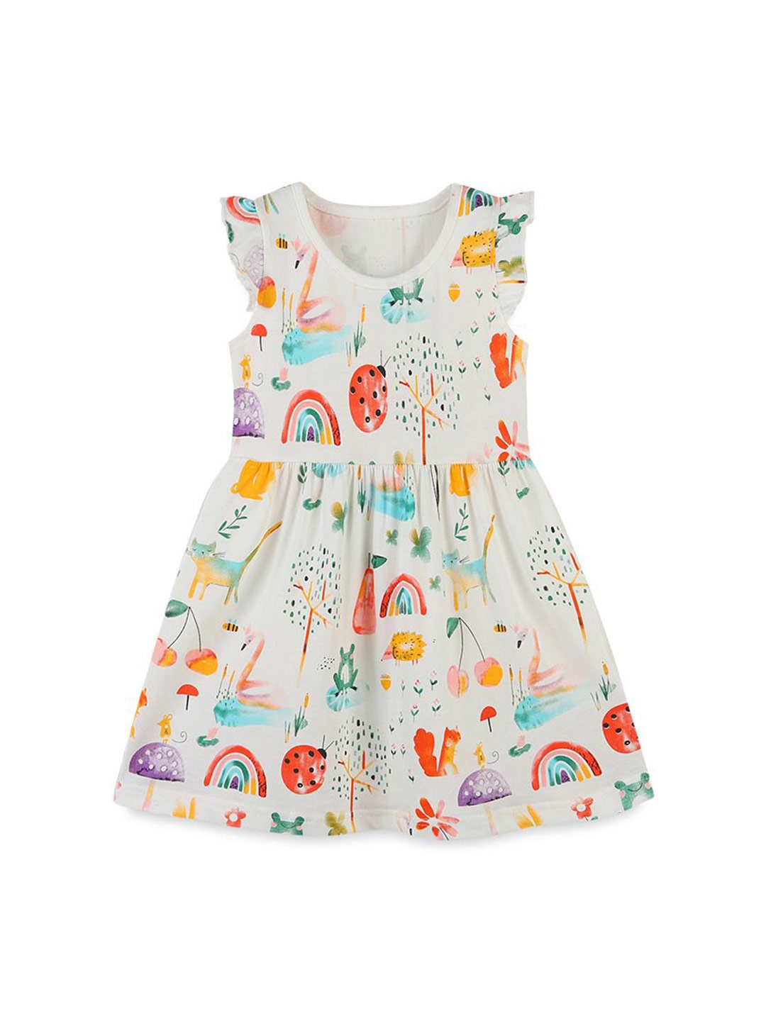 

StyleCast Girls Printed Cotton Fit & Flare Dress, White