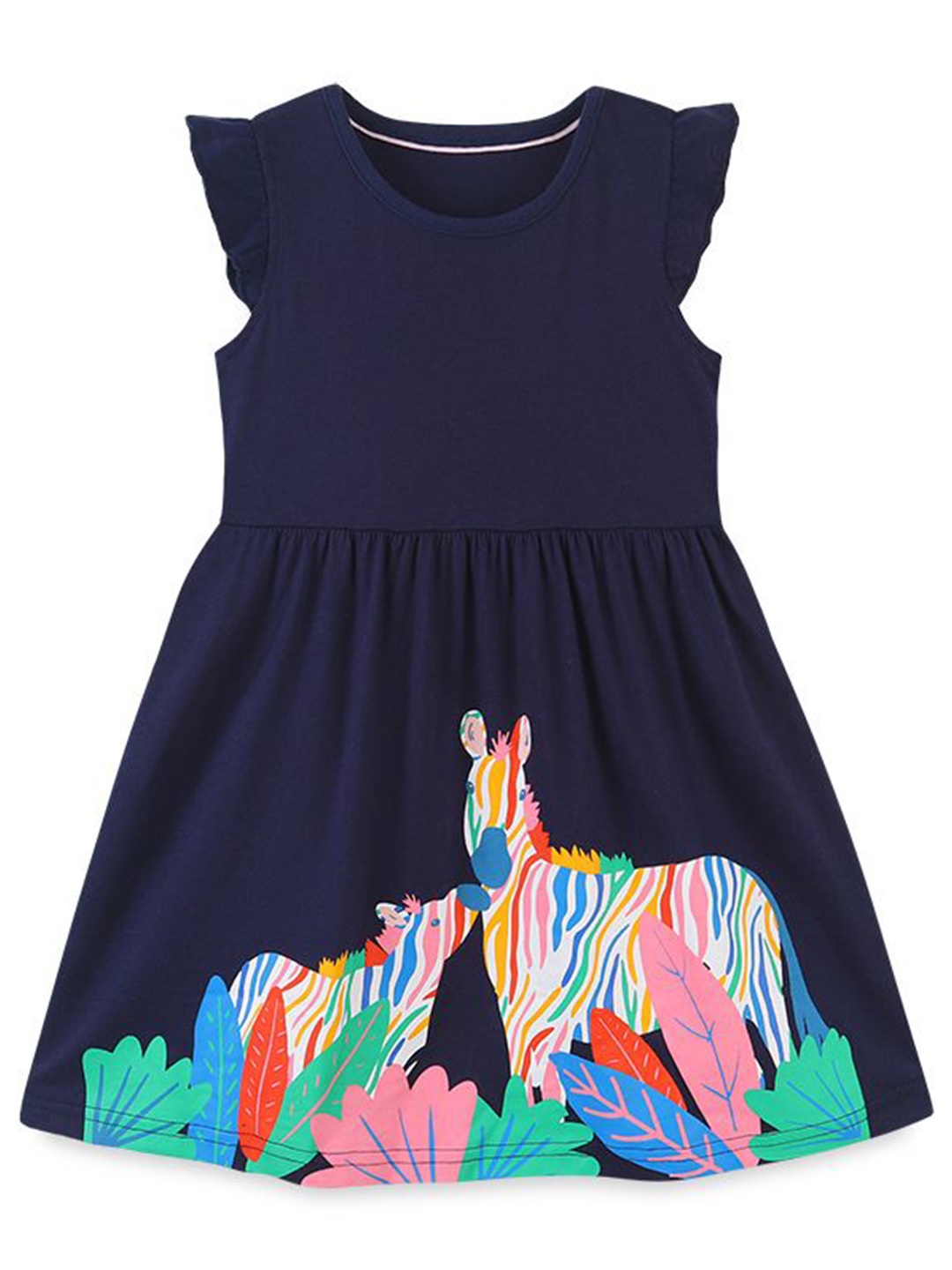 

StyleCast Girls Graphic Printed Fit & Flare Dress, Navy blue